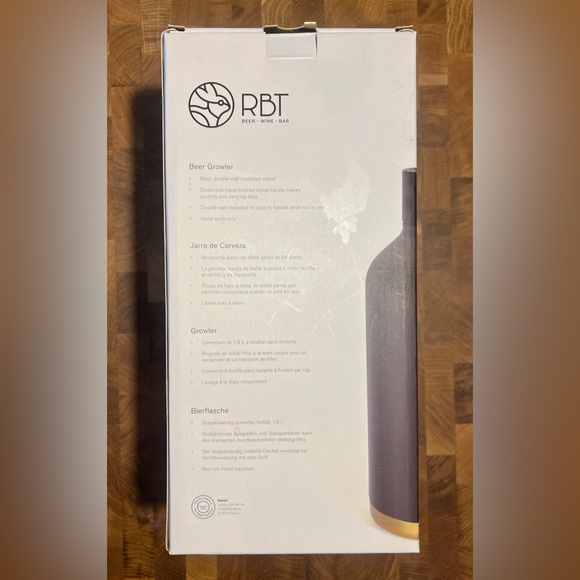 RBT Beer Growler by Rabbit 64oz Black Metal Double Wall Jug Container - Picture 5 of 7